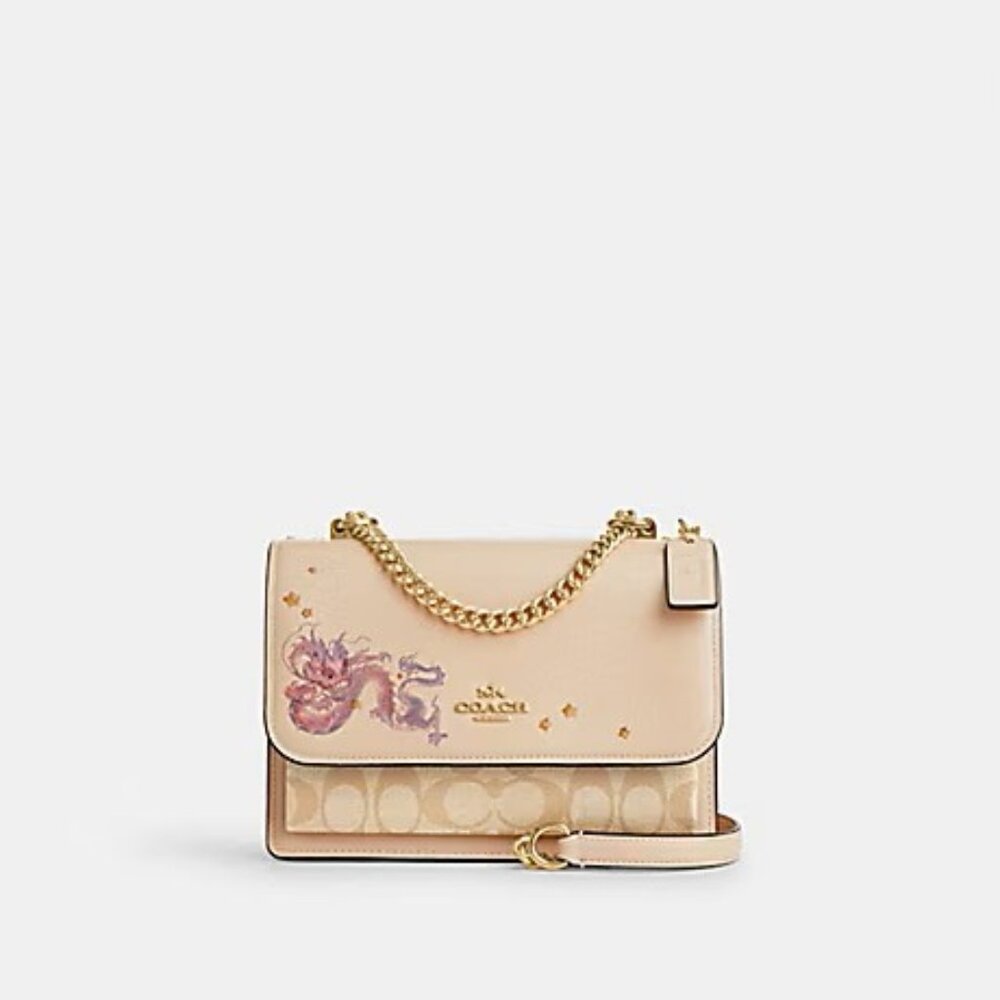 NWT Coach Klare Crossbody Bag With Signature Canvas And Dragon, CQ189
